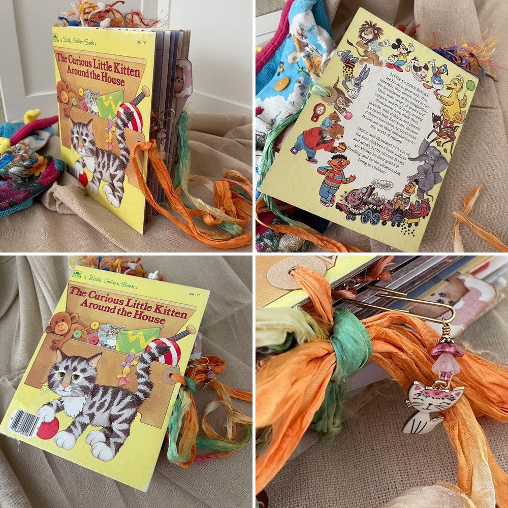 Junk Journal The Curious Little Kitten Around the House Little Golden Book - Picture 2 of 16